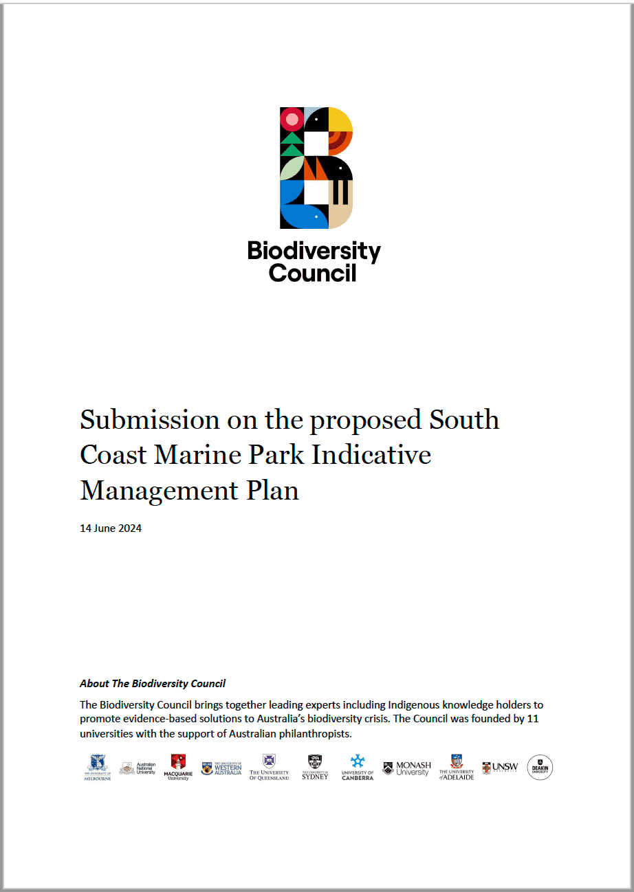 Submission on the proposed South Coast Marine Park Indicative ...